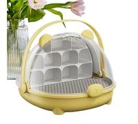 Contenedor de transporte de gusano de seda, caja de alimentación de reptiles - Contenedor de transporte de caja de alimentación portátil con mango - House de mascotas de recinto Observe jaula de hábit