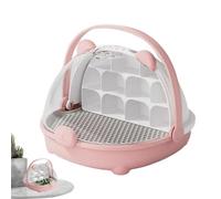 Contenedor de transporte de gusano de seda, caja de alimentación de reptiles - Contenedor de transporte de caja de alimentación transparente con mango,Observe la casa de mascotas de portabras de hábit