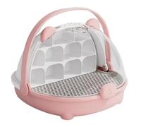 Contenedor de transporte de gusanos de seda, caja de comida portátil transparente para reptiles con asa, recinto de casa para mascotas para observar hábitat