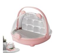 Contenedor De Transporte para Gusano De Seda - Comederos Transparente, Recinto Portátil con Asa | Transportador De Hábitat para La Observación De Gusano De Seda, Jaula para Mascotas