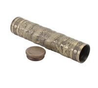 Contenedor de Tubo de Metal Impermeable, Tubo de Almacenamiento Compacto y Versátil para Viajes, Exploración, Aleación de Zinc (Bronce)