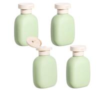 Contenedor de viaje a prueba de fugas, 4 unidades, 100 ml, juego de botellas de viaje rellenables de plástico, botellas vacías para rellenar para champú, gel de ducha, loción, equipaje de mano, tamaño