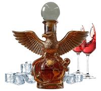 Contenedor de whisky: botella de vidrio de espíritus en forma de águila, buque de dispensadores de licores | Estatua de animales Botella de vino conmemorativa para hombres Mujeres Examen de gabinete E