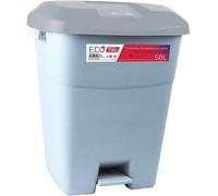 Tayg 434068 - Contenedor de residuos con Pedal, Base Gris y Tapa Gris, 50 litros