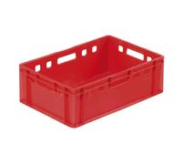 Contenedor euro para carne E2 60x40x20 rojo apilable HDPE