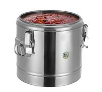Contenedor isotérmico de sopa inox, cubo de comida térmica de 10 l con tapa, acero inoxidable doble pared espuma Pu, conservación caliente 12 horas, cocina restaurante cantina catering, 29,5 x 28 cm