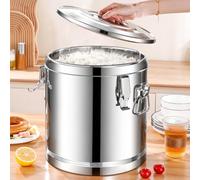 Contenedor Isotermico Grande, Contenedor Isotérmico de Acero Inoxidable 304, para Arroz, Gachas, Leche de Soja Y Sopa Espesa, Conserva Calor y Frío,20L