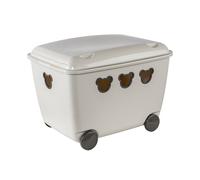Contenedor juguetes ruedas 55L BranQ Teddy 1900 blanco