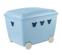 Contenedor juguetes ruedas 55L BranQ Teddy azul 1900