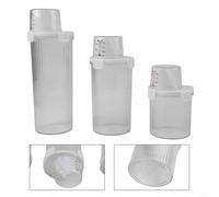 Contenedor organizador de cocina con boquilla de vertido y tapa de taza medidora que ofrece sellado hermético para alimentos secos como cereales y nueces (pequeño+mediano)