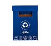 Contenedor papelera reciclaje liderpapel carton reciclado para papel y carton 450x350x650 mm 70 litros azul - CD04