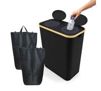 Contenedor para Botellas reciclables Relaxdays, 170 l, hasta 100 Botellas, 2 Bolsas, recolector Negro.