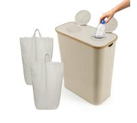 Contenedor para Botellas reciclables Relaxdays, 170 l, hasta 60 Botellas, 2 Bolsas Interiores, Beige