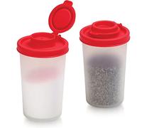 Contenedor Para Condimentos Sal y Pimienta | Juego de 2 Saleros recipientes de Almacenamiento Salpimentero | Dispensador Hermético Transparente | Set Sazonador de Especias