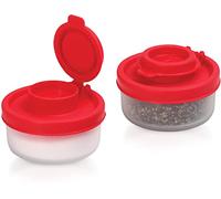 Contenedor Para Condimentos Sal y Pimienta | Juego de 2 Saleros recipientes de Almacenamiento Salpimentero | Dispensador Hermético Transparente | Set Sazonador de Especias