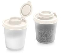 Contenedor Para Condimentos Sal y Pimienta | Juego de 2 Saleros recipientes de Almacenamiento Salpimentero | Dispensador Hermético Transparente | Set Sazonador de Especias