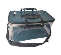 Contenedor para peces con marco plegable, paneles laterales de malla y válvula de aire integrada para suministro continuo de oxígeno (45 cm)