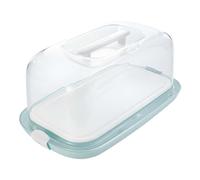 Contenedor Porta Plum Cake Con Bandeja Verde Agua 43x25x18cm Dulces Keeper Gino