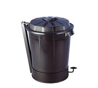 Contenedor Profesional con Pedal Goliat 70L - Negro, Fabricado con Material Recuperado | Robusto con Tapa y Asas Ergonómicas - Denox