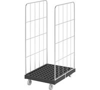 Contenedor rodante con rejilla lateral eurokraft basic, por 2 lados