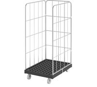 Contenedor rodante con rejilla lateral eurokraft basic, por 3 lados