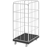 Contenedor rodante con rejilla lateral eurokraft basic, por 4 lados