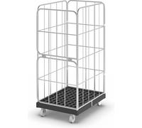 Contenedor rodante con rejilla lateral eurokraft basic, por 4 lados