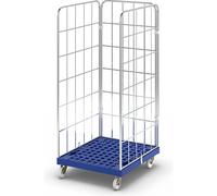 Contenedor rodante con tablero rodante de plástico por 3 lados, A x P 724 x 815 mm