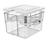 Contenedor Sous Vide con tapa, contenedores Sous Vide con tapa y estante, contenedor de cocción lenta de 12.6 cuartos de galón, compatible con la mayoría de cocinas Sous Vide