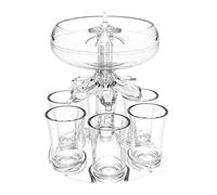 Contenedor vertedor de chupitos - Dispensador de cóctel de licor de 6 chupitos, dispensador de bebidas para fiestas, estante para copas de vino, dispensador de cócteles, dispensador de bebidas para