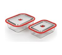 Contenedores Al Vacío Magic Vac ACO1138 FREE Inox Y Rojo