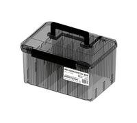 Contenedores apilables de plástico, contenedor de almacenamiento eficiente de bloques de construcción con compartimentos y asa, contenedor de bloques apilables, organizador apilable a prueba de polvo