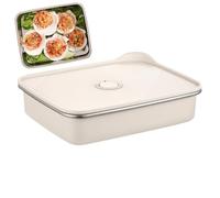 Contenedores de alimentos - Cajas de acero herméticas aptas para microondas | Contenedores de almacenamiento de alimentos a prueba de fugas para viajes, al aire libre, escuela, picnic familiar