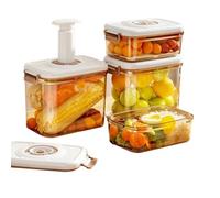 Contenedores de almacenamiento al vacío para alimentos - Contenedores de alimentos optimizados para la vida útil, almacenamiento de cocina seguro y resistente al agua | Organizador de cocina para