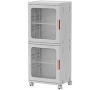 Contenedores de almacenamiento apilables de plástico plegables con ruedas y tapas, solución moderna para juguetes, ropa, aperitivos, equipo de camping, armario de almacenamiento versátil