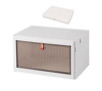Contenedores de almacenamiento con tapa para el hogar, caja de almacenamiento, cajas organizadoras translúcidas de gran capacidad con 4 ruedas para armario, baño, cocina, tienda de artículos diversos
