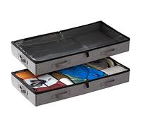 Contenedores de almacenamiento de bajo perfil para debajo de la cama 104 cm de alto se adapta a camas de 127 cm del suelo paredes laterales y parte inferior robustas 83 x 43 cm juego de 2 unidades