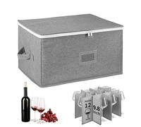 Contenedores de almacenamiento de cristalería - Contenedores de almacenamiento de China para copas de vino con divisores, organizador de almacenamiento de tazas, contenedores de almacenamiento de