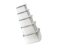 Contenedores de almacenamiento de productos PP Tapas de cesta de drenaje Organizador rectangular para refrigerador Contenedores Cocina casera Clasificación de preparación diaria Contenedor de Caja de