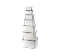 Contenedores de almacenamiento de productos PP Tapas de cesta de drenaje Organizador rectangular para refrigerador Contenedores Cocina casera Clasificación de preparación diaria Contenedor de Caja de