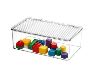 Contenedores de almacenamiento - Organización transparente, caja de almacenamiento transparente con tapa - para baño, cocina, hogar, dormitorio, apartamento, maquillaje, joyas, bolígrafo, merienda