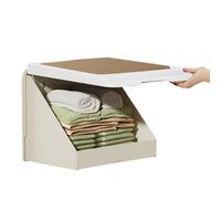 Contenedores de almacenamiento plegables, soporte flotante de 42 x 38 cm, cady vertical, estantes de baño montados en la pared sobre el inodoro, marco moderno para exhibición de toallas, accesorio