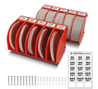 Contenedores de almacenamiento profesionales de discos de lijado de 5 pulgadas, juego de 10 contenedores para una organización eficiente, conexión a presión compensada, clasificación de grano, diseño