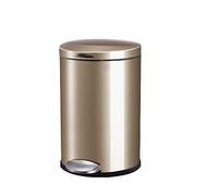 Contenedores de basura 5 L / 9 L / 12 L Pedal doméstico de acero inoxidable Cubo de basura Sala de estar con tapa Baño Dormitorio Pedal Luz Lujo Cocina Oficina Cubo de Basura para Baño, Cocina, Hogar