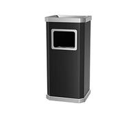 Contenedores de Basura, Cenicero Exterior, Papelera de Acero Inoxidable, Vertical, para Vestíbulo de Hotel, Centro Comercial, Oficina, Ascensor, con Cenicero, Diseño Moderno, 12 L./Plata/a