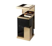 Contenedores de Basura, Cenicero Exterior, Papelera, Papelerara de Mármol de Lujo para Centro Comercial, Vestíbulo de Hotel, Entrada de Ascensor, Papelera Vertical de Acero Inoxidable con Cenicero, Co