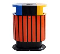 Contenedores de Basura, Ceniceros para Exteriores, Botes de Basura para Interiores Y Exteriores, Bote de Basura de Clasificación de Doble Barril de Tres Colores con Tapa Y Cenicero para Parques, Escue