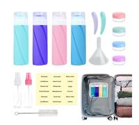 Contenedores de champú de viaje, botellas pequeñas recargables para champú, juego de accesorios de avión cosméticos portátiles para ducha, viaje por carretera, suministros de lavado corporal
