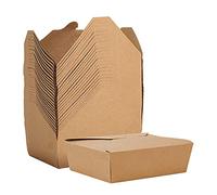 Contenedores de Ensalada de Papel Kraft, 25 Piezas Contenedores de Comida, Contenedores para Llevar, a Prueba de Aceite y Agua, para Sándwich, Tarta de Queso, Hamburguesa (1000ml)