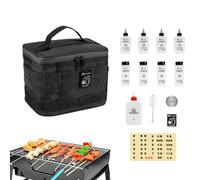 Contenedores de especias - Botellas de especias para acampar | 14 piezas, botellas de especias, organizador de especias, contenedores de especias con bolsa de almacenamiento, bolsa de kit de especias